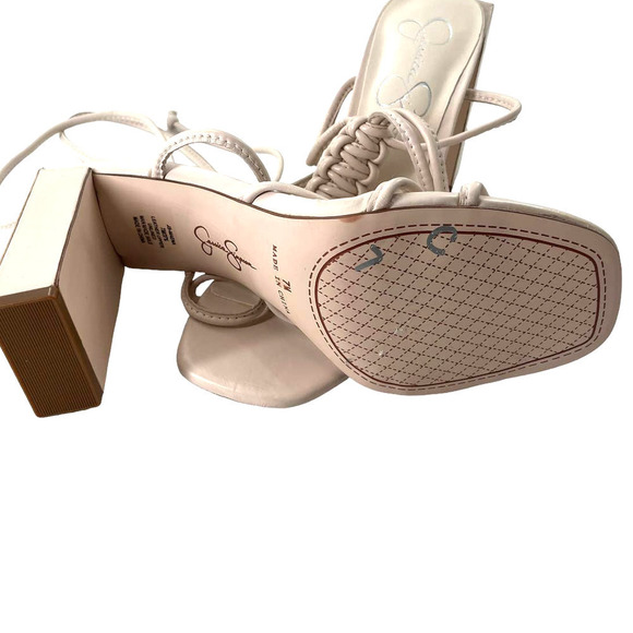 Jessica SIMPSON MAENA LEATHER STRAPPY ANKLE WRAP SANDALS - Picture 7 of 7